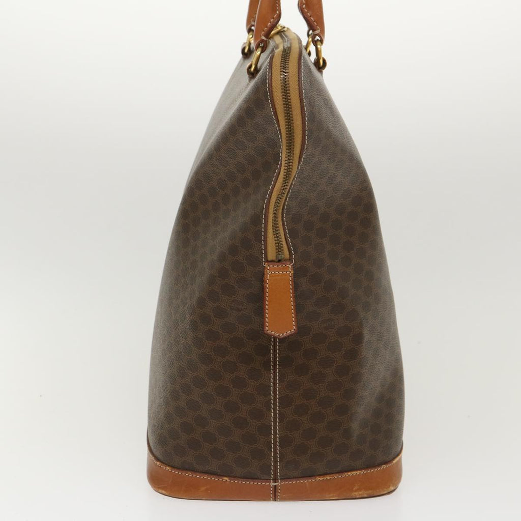 CELINE Macadam Canvas Boston Bag PVC Leather 2way Brown  39945