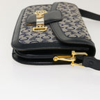CELINE C Macadam Canvas Horse Carriage Shoulder Bag Navy  39947