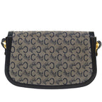 CELINE C Macadam Canvas Horse Carriage Shoulder Bag Navy Auth 39948