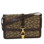 CELINE C Macadam Canvas Horse Carriage Shoulder Bag Brown  39949
