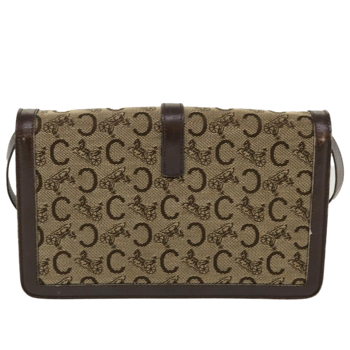 CELINE C Macadam Canvas Horse Carriage Shoulder Bag Brown  39949