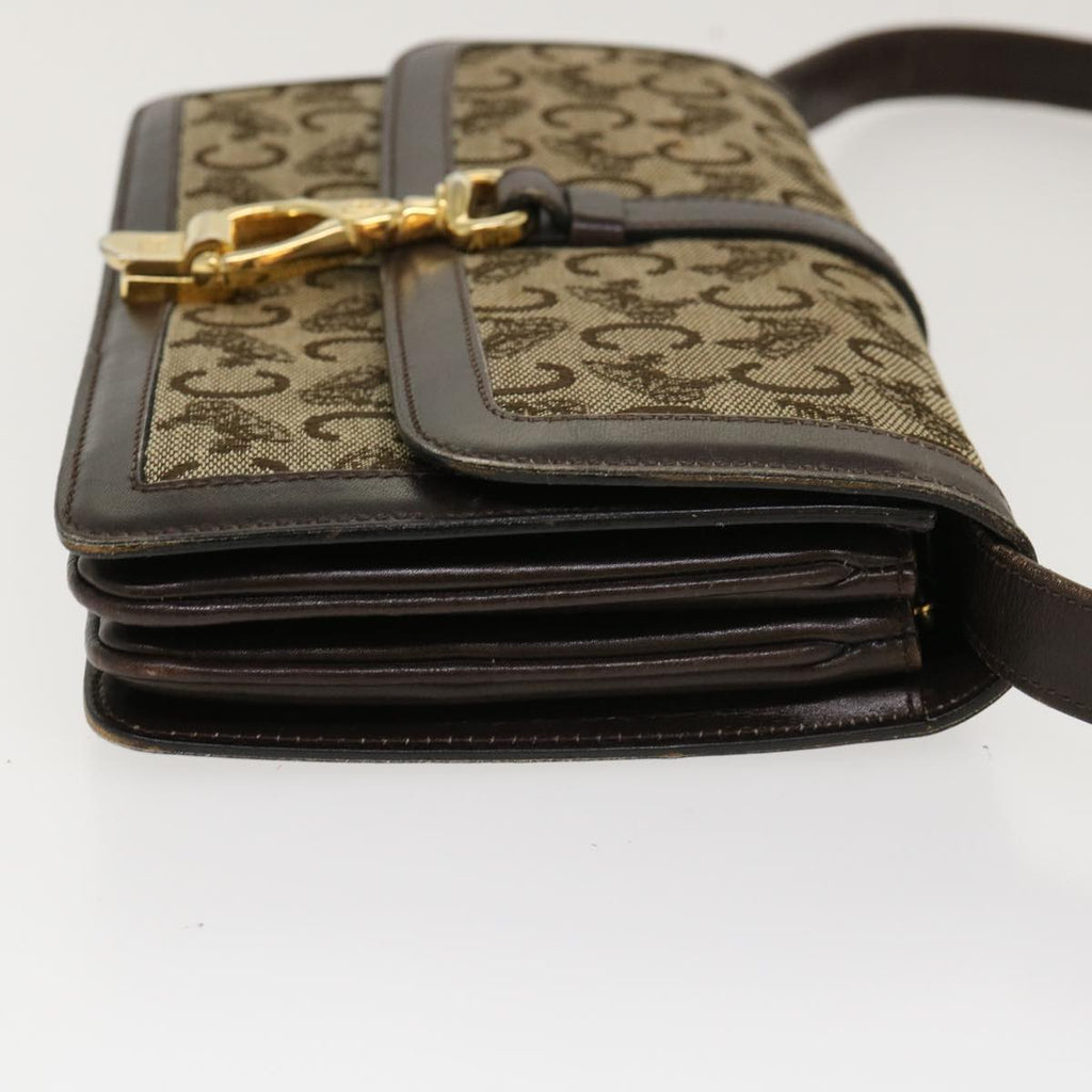 CELINE C Macadam Canvas Horse Carriage Shoulder Bag Brown  39949