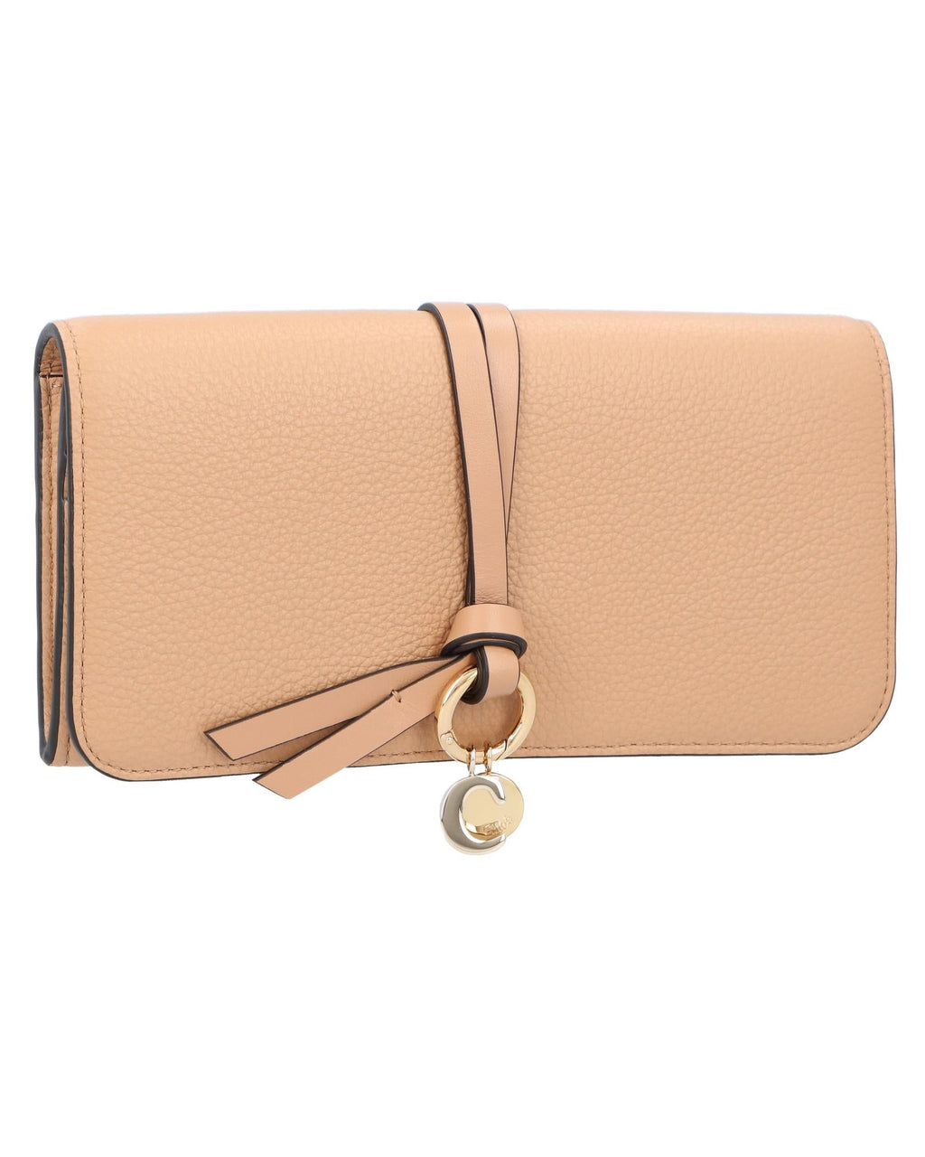 Chloe Alphabet Leather Wallet Women Brown | Beige Wallets & Pouches