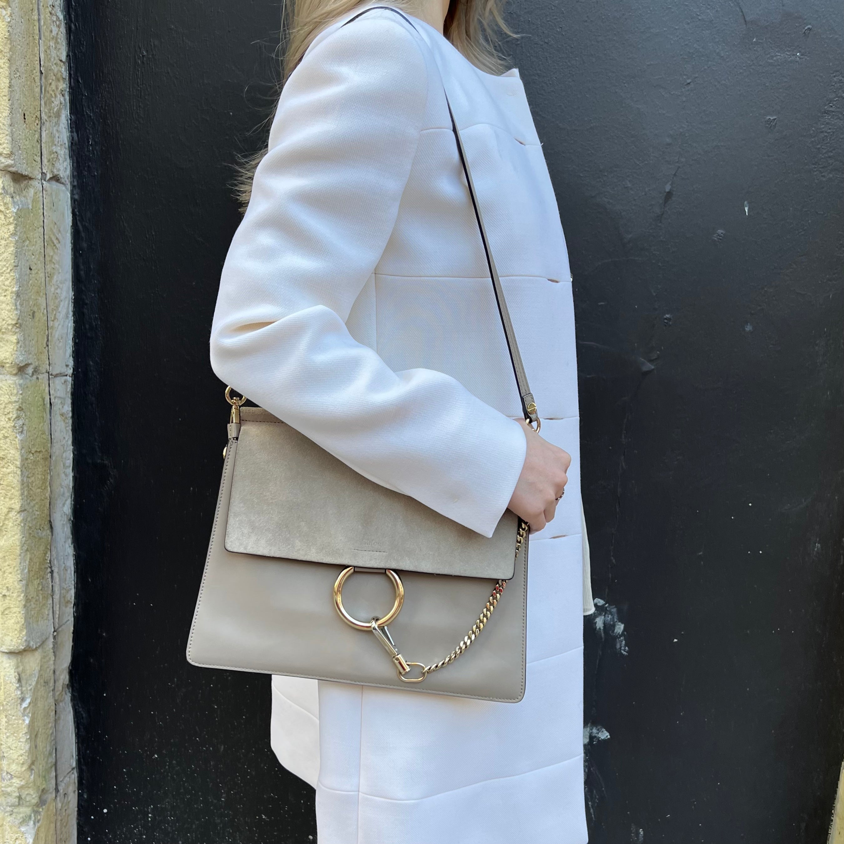 Chloe Faye Shoulder Bag Leather and Suede Medium