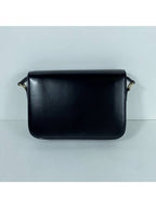 CELINE Classique Triomphe Shiny Calfskin Shoulder Bag Black