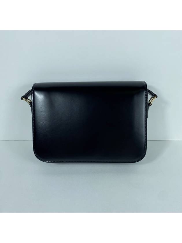 CELINE Classique Triomphe Shiny Calfskin Shoulder Bag Black