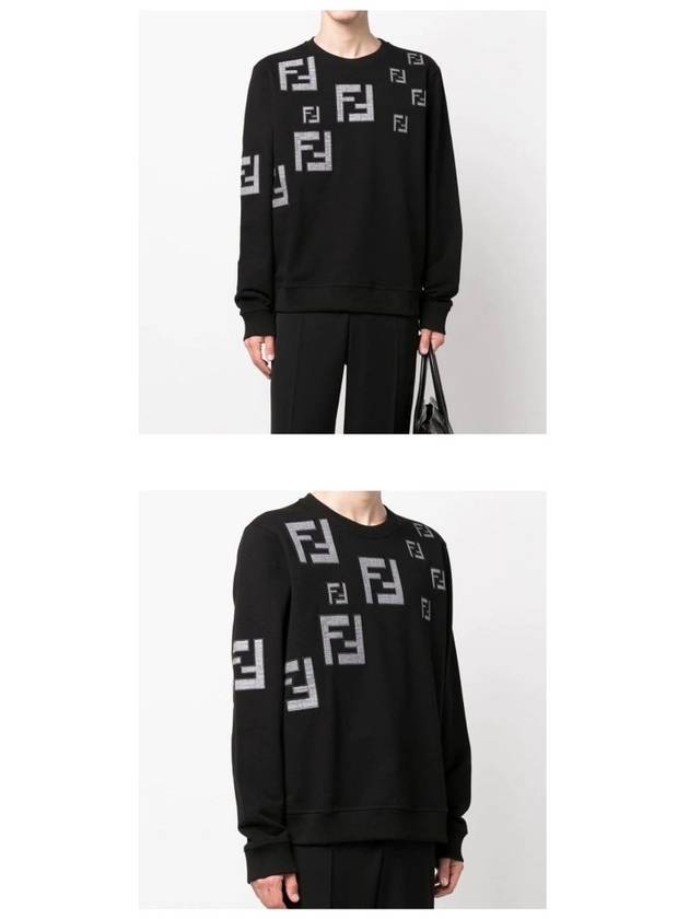 Fendi Men's FF Logo Jersey Sweatshirt Black