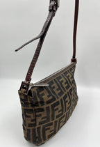 Vintage Fendi Shoulder Bag in Brown Zucca Canvas