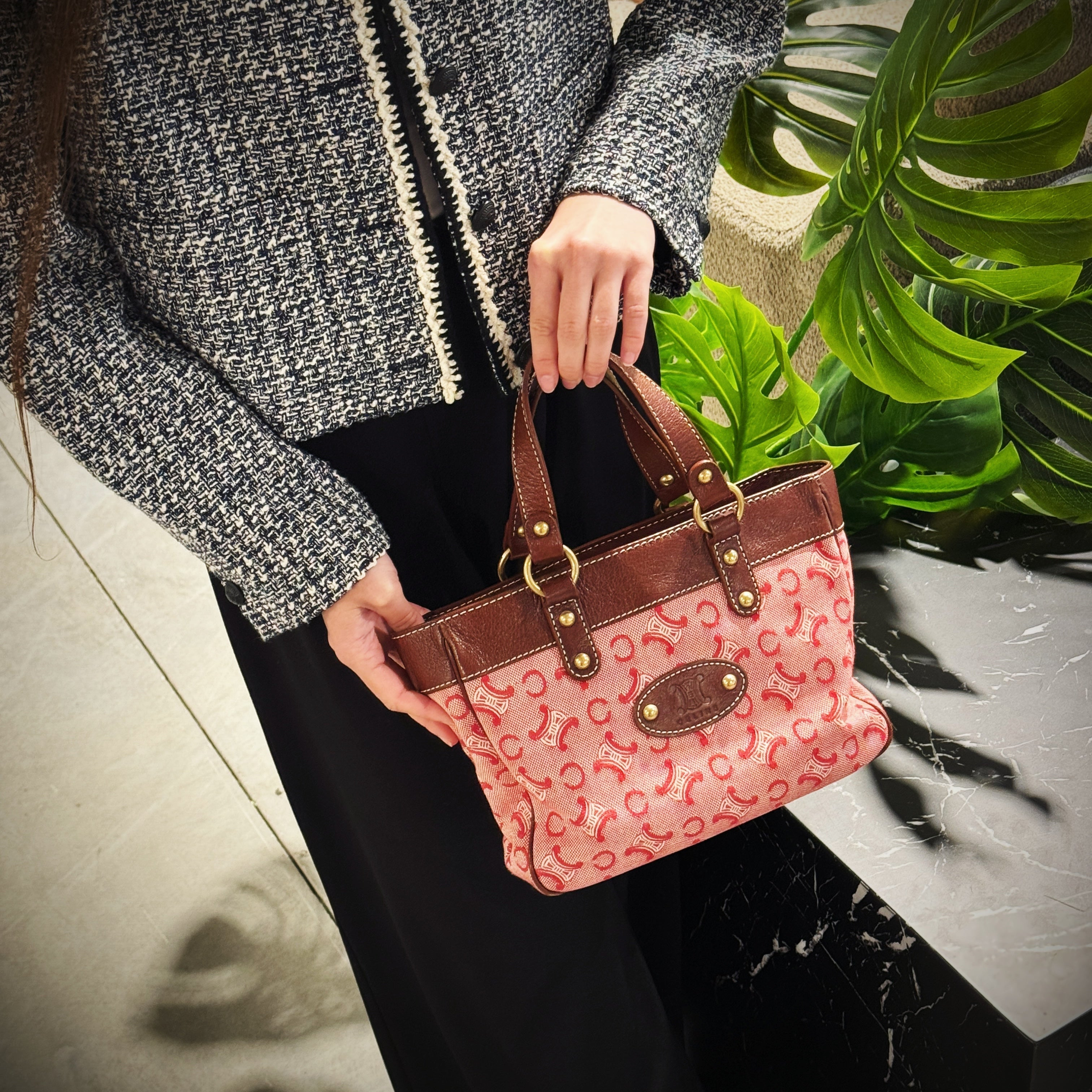 Celine vintage pink macadam tote bag TWS