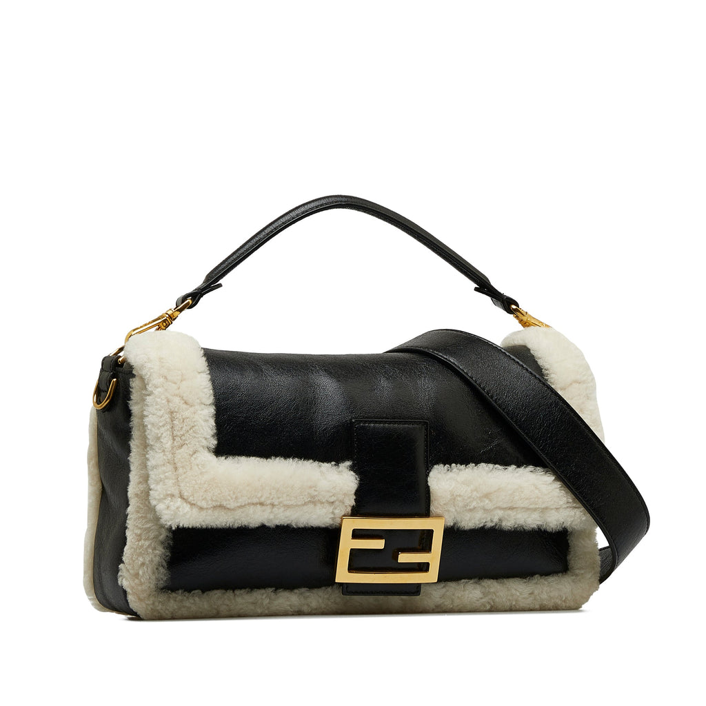 Fendi Baguette Large Shearling Leather