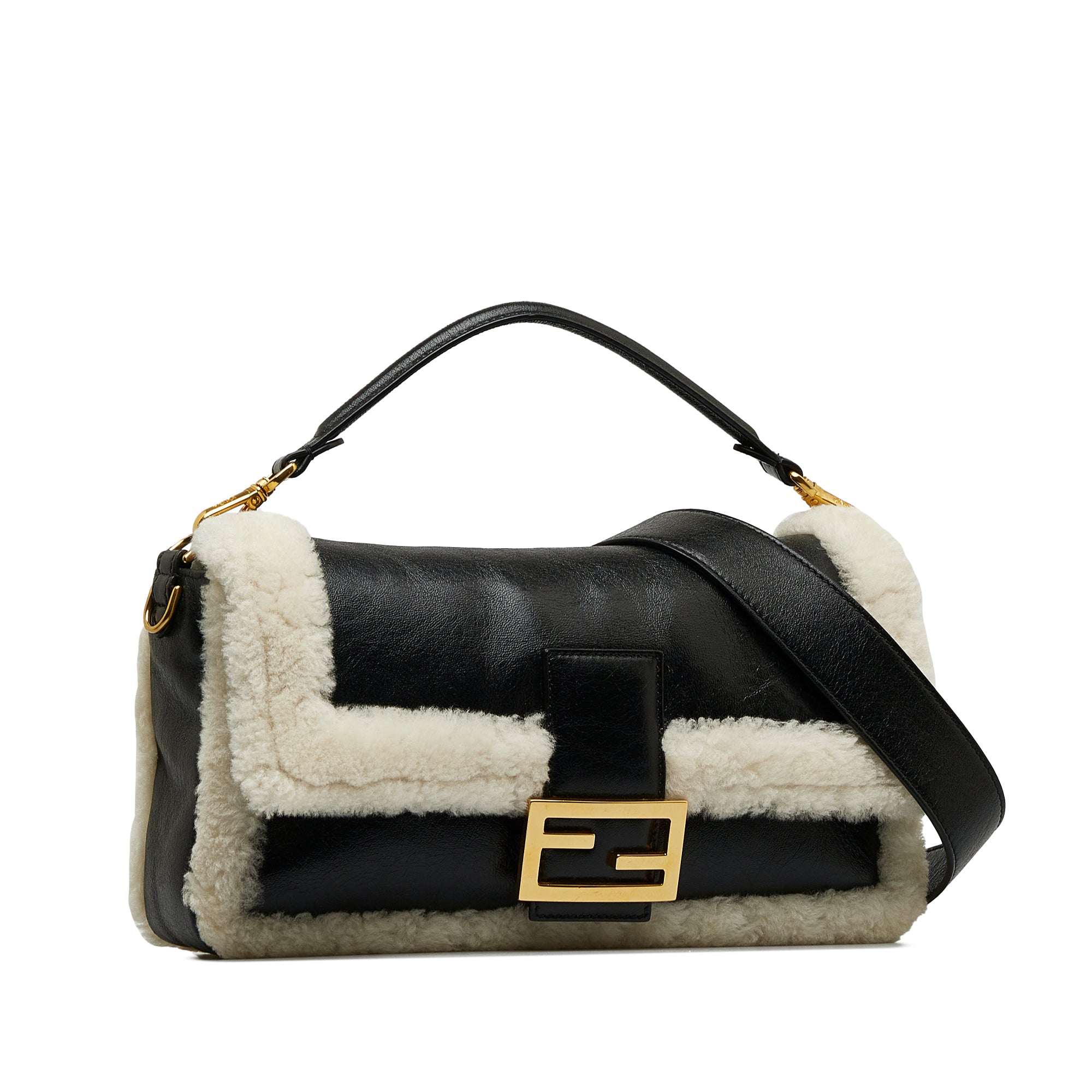 Fendi Baguette Large Shearling Leather