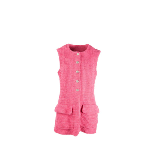 Chanel Size 40 22s Runway Tweed Vest Cotton Pink