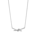 KNOT PENDANT SILVER DIAMOND NECKLACE