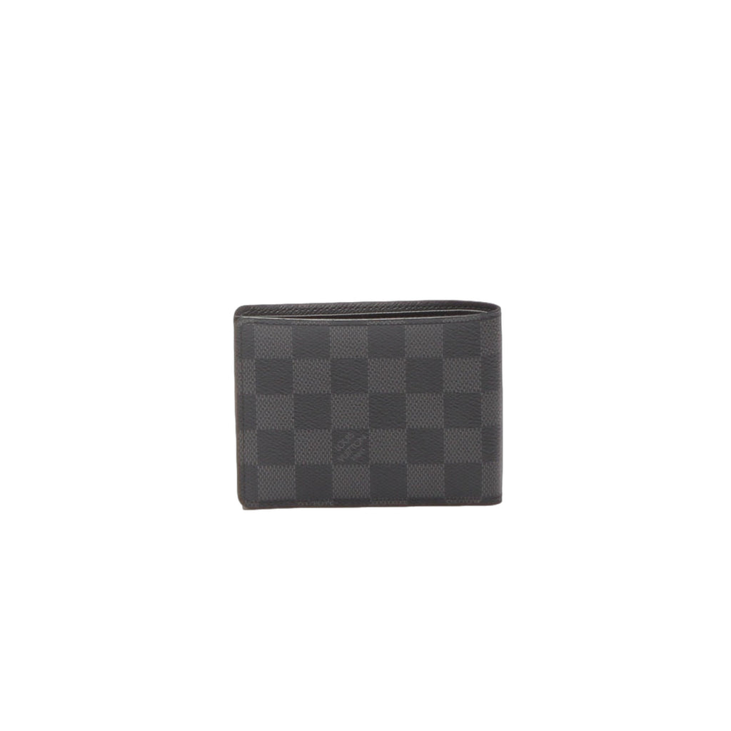 Louis Vuitton Damier Graphite Portefeuille Slender Canvas Short Wallet N63261 in New Condition