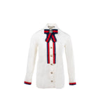 Gucci size 40 cotton poplin shirt / top white/ multicolor