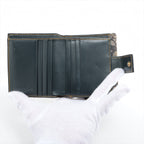 Dior Trotter Saddle Canvas Compact Wallet Navy Blue