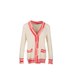 Chanel Size 36 Deauville Biarritz Venise Cardigan Cashmere Ecru/Pink/Coral