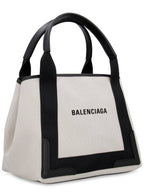 Balenciaga Cabas Logo Canvas Small Tote Bag Black