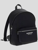 Burberry Logo Print Nylon Backpack Black