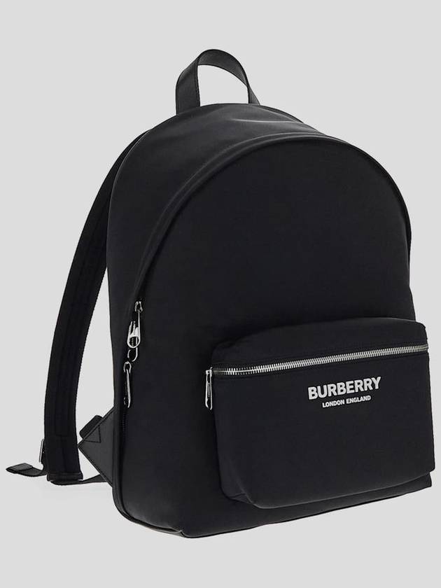 Burberry Logo Print Nylon Backpack Black