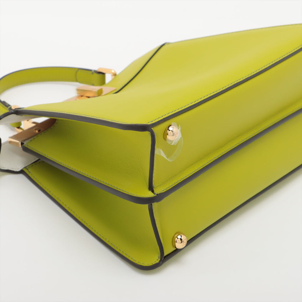 Fendi Peekaboo ICEU Small Leather 2WAY Handbag Green 8BN327