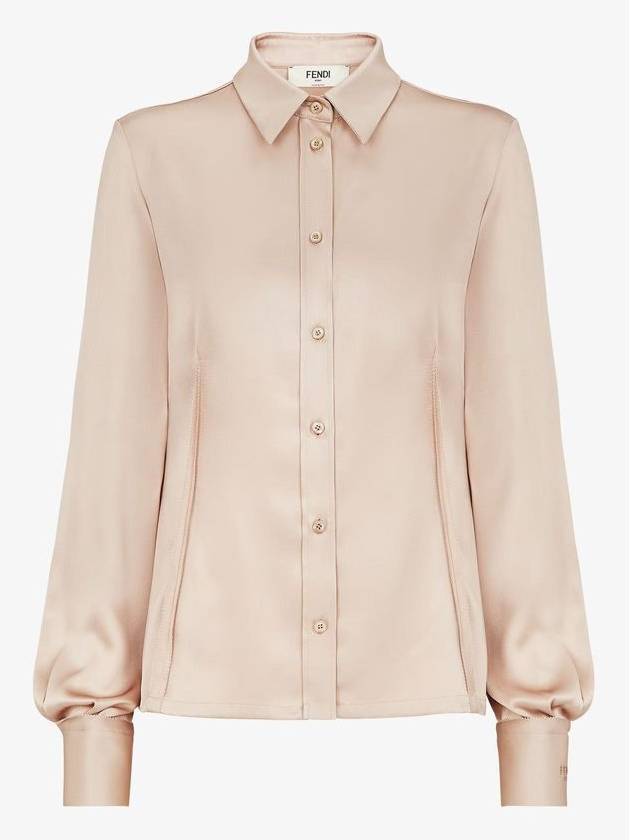 Fendi Silk Satin Shirt Gold