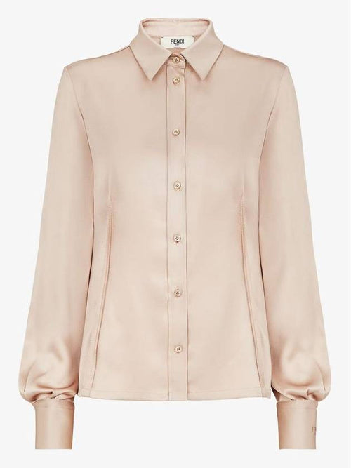 Fendi Silk Satin Shirt Gold