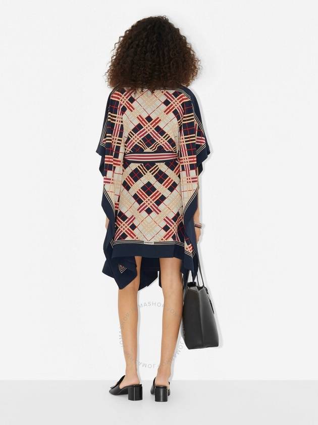 Burberry Burberry Abstract Check Print Silk Belted Cape