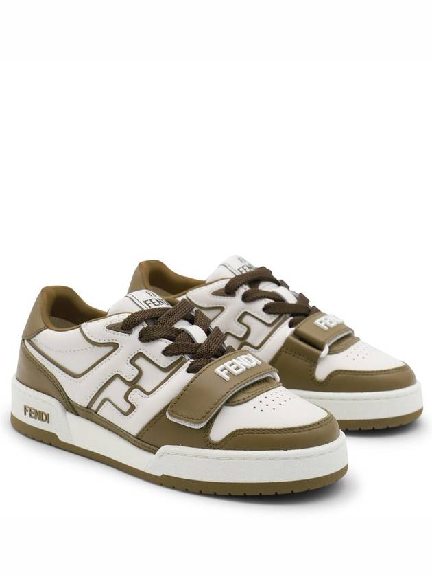 Fendi Women's Match Logo Lettering Low Top Sneakers Green