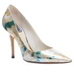 Dior Raf Simons Metallic Abstract Print Pointy Pumps