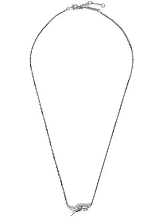 Bottega Veneta Knot Pendant Necklace Silver