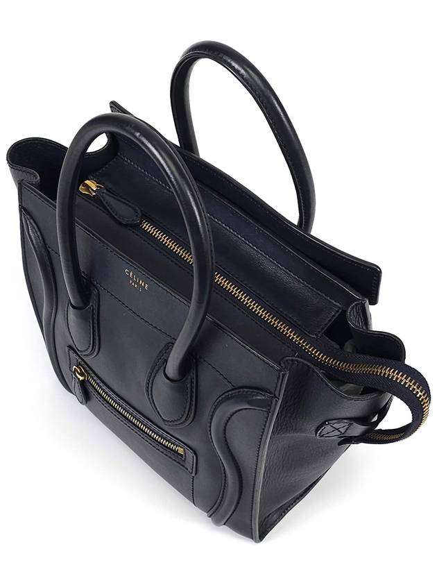 CELINE 189793 Luggage Micro Dark Navy Tote Bag