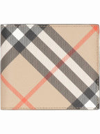 Burberry Check Bifold Half Wallet Sand