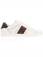 Fendi FF Logo Leather Low Top Sneakers White