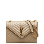 Saint Laurent Envelope Medium Chain  Shoulder Bag 600185 Beige Leather  Saint Laurent