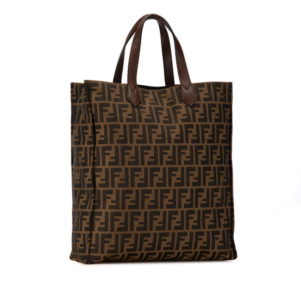 Fendi Zucca  Leather Canvas Handbag Tote Bag ()