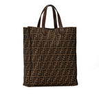 Fendi Zucca  Leather Canvas Handbag Tote Bag ()