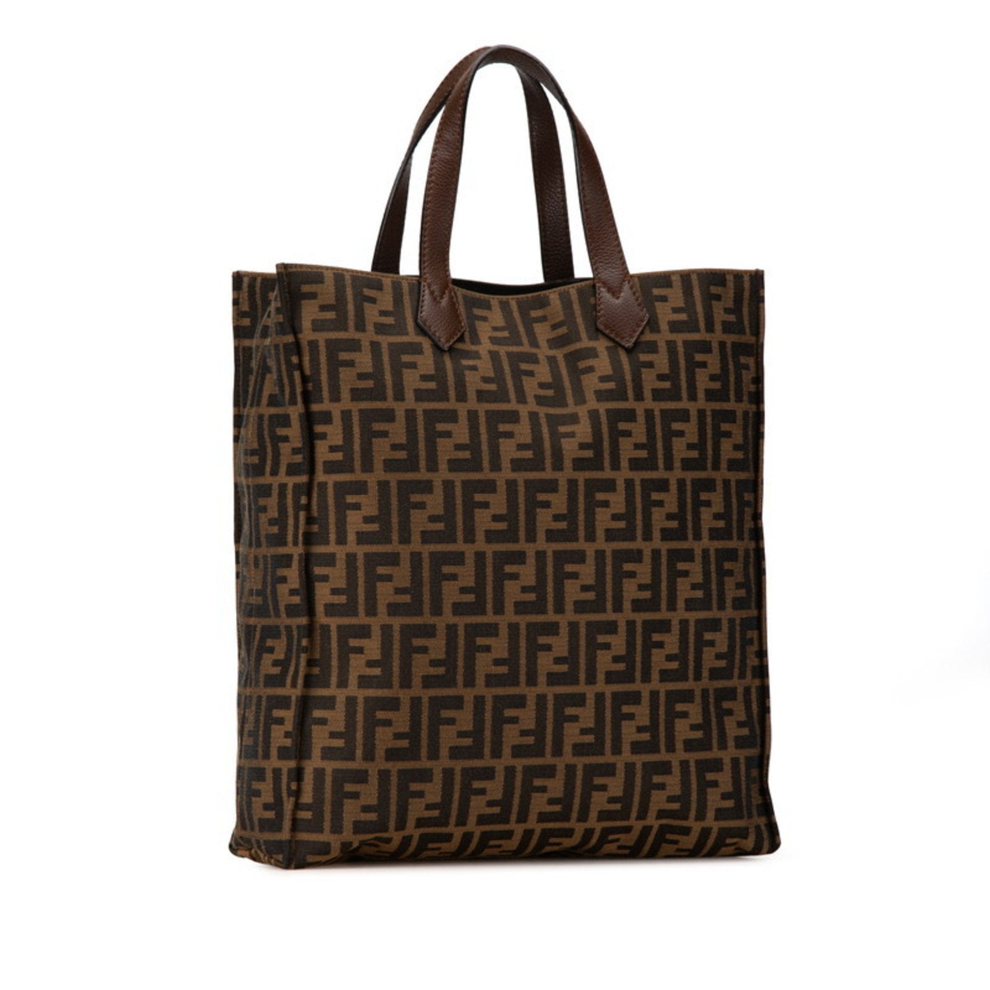 Fendi Zucca  Leather Canvas Handbag Tote Bag ()