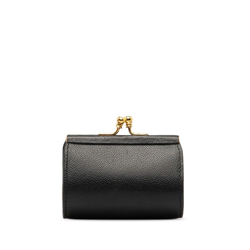 Saint Laurent Coin Wallet Black Gold Leather