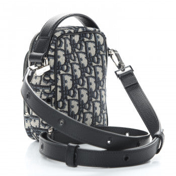 Christian Dior Zip Around Crossbody Pouch Oblique Canvas Mini