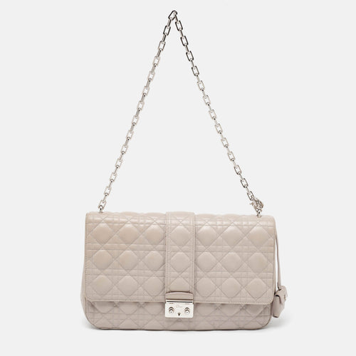 Dior Grey Cannage Leather Large Miss Shoulder Bag