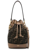 Fendi Mon Tresor FF Mini Fabric Bucket Bag Brown