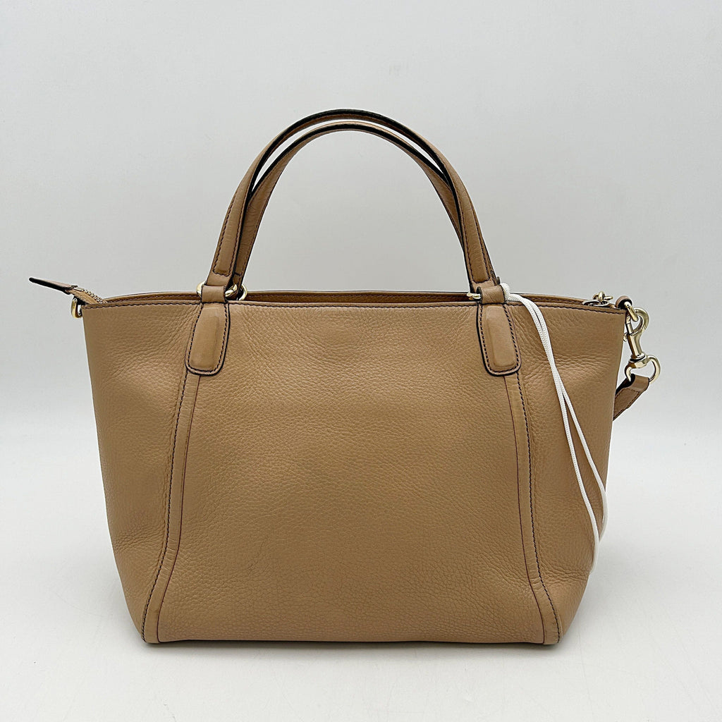 Gucci Beige Pebbled Leather Soho Working Tote LA10845