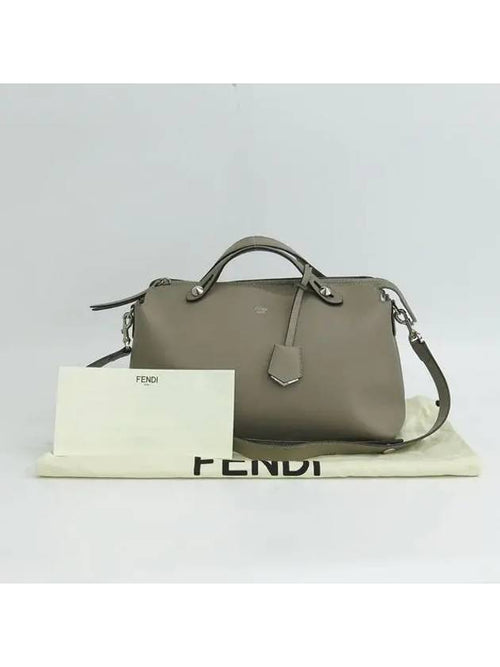 Fendi 8BL125 Gray Color Leather By The Way Large Tote Bag Shoulder Strap 2WAY