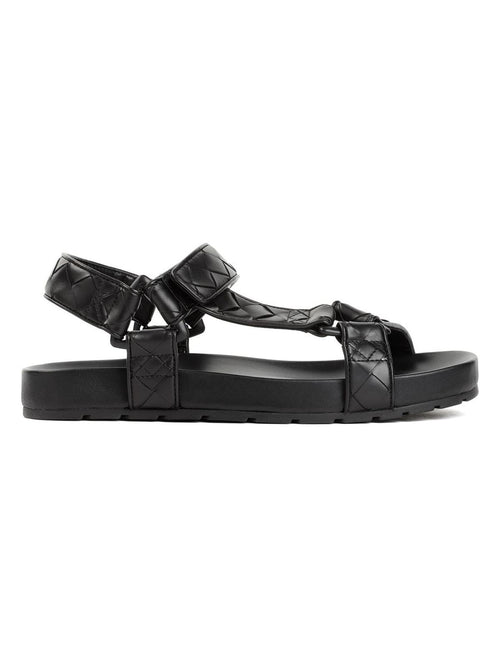 Bottega Veneta Men's Trip Leather Sandals in Black | Size 41 | 775305V3HB0 Color 1000