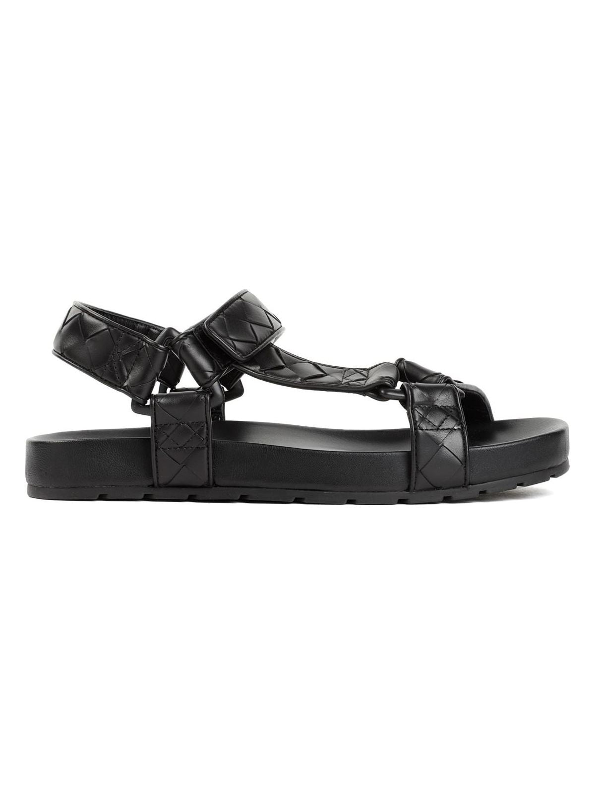 Bottega Veneta Men's Trip Leather Sandals in Black | Size 43 | 775305V3HB0 Color 1000