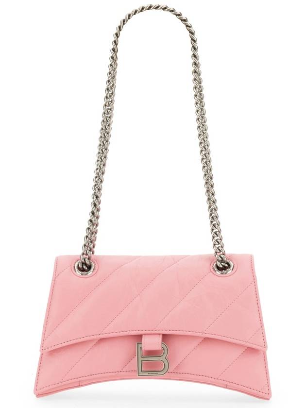 Balenciaga Crush Quilted Small Leather Cross Bag Pink