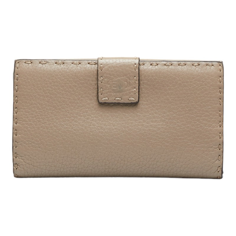 Fendi Fendi Celeria 8M0308 Long Wallet Leather Gray  Gray