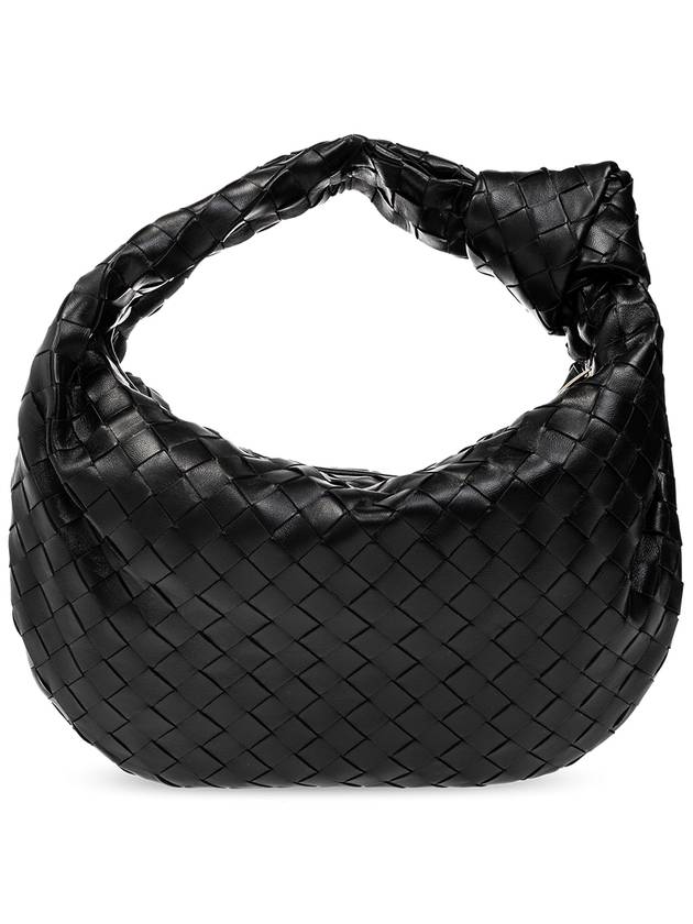Bottega Veneta Teen Jodie Intrecciato Leather Tote Bag Black