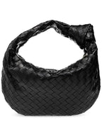 Bottega Veneta Teen Jodie Intrecciato Leather Tote Bag Black